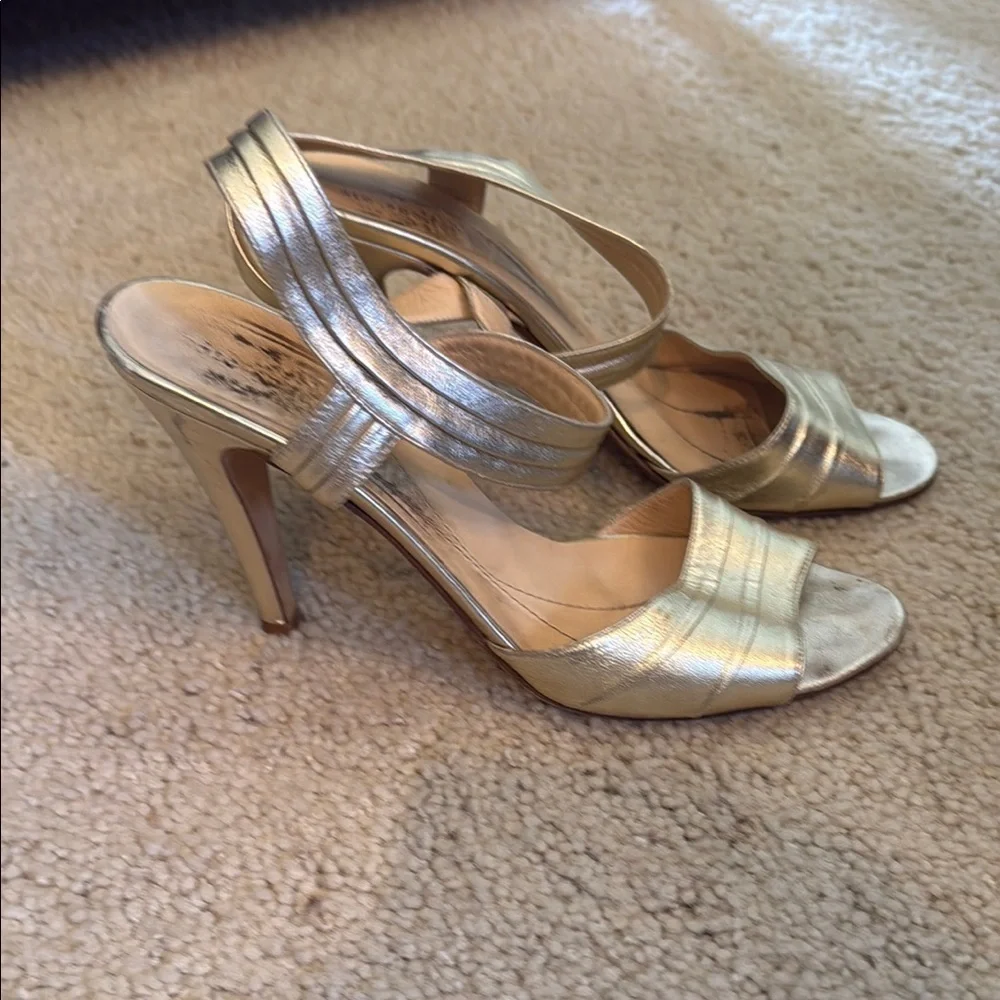 Kate Spade Gold Heels with Ankle Strap